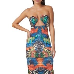 AFRM- Alisha Ruched Hardware Strapless Maxidress